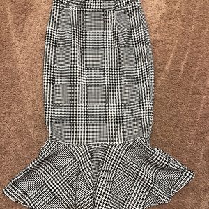 Black and white checkered skirt